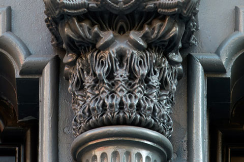 Obsidian House Cast-iron column capitals