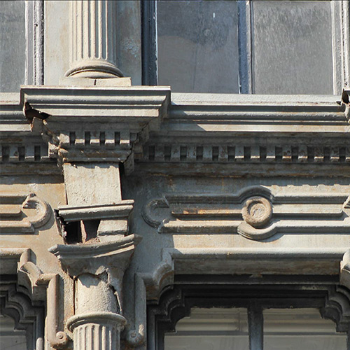 Reade street column capitals prior to restoration