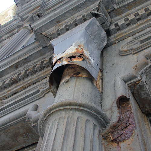Reade street column capitals prior to restoration
