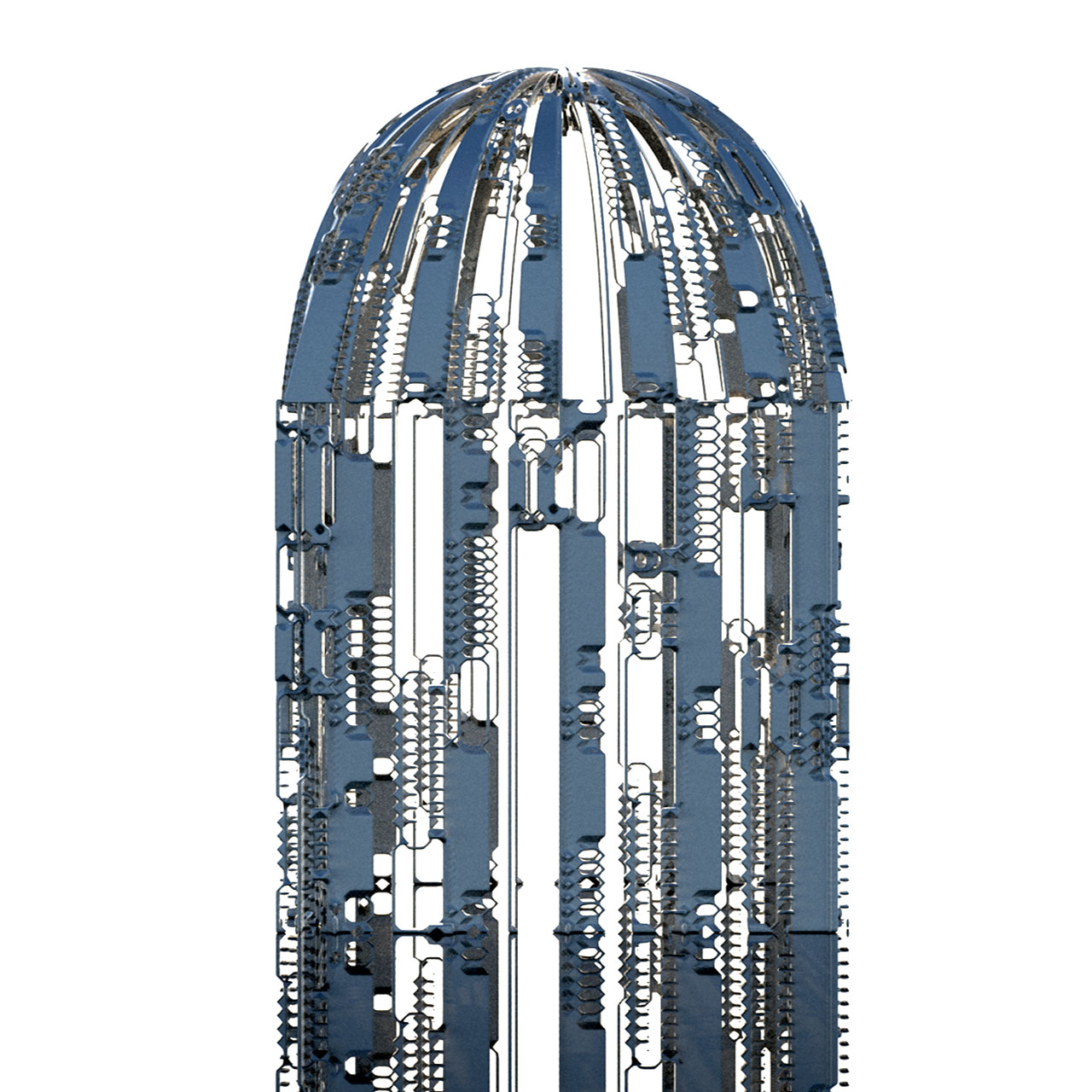 Voxelized dome generated with cellular automata
