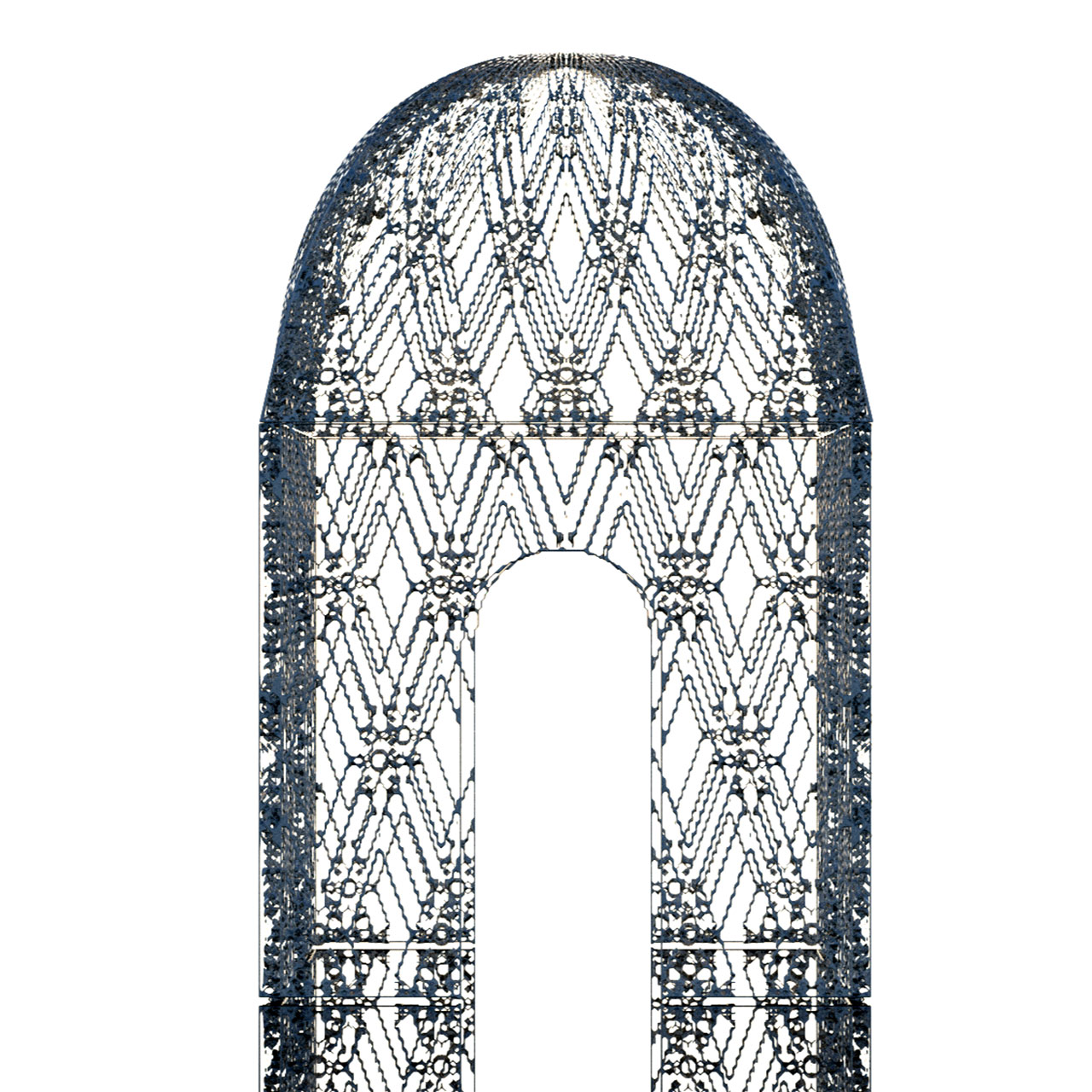 Voxelized dome generated with cellular automata